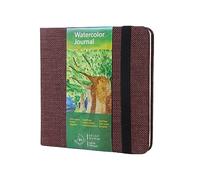 tumuarta Square Watercolour Sketchbook, 300 g, 25% Cotton, 14x14 cm, 24 Sheets, 48 Pages, Fine Grain, Acid-Free, Watercolour Book, Artist Paper, Watercolour Paper Pad, Ink, Acrylic