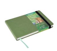 tumuarta Watercolor Journal, 14X21 CM, 300 GSM, 25% Cotton Paper, Cold Press, 24 Sheets, 48 Pages, Watercolor Paper Sketch Books for Use As Travel Mixed Media Pad On The Go (Green, 14 X 21 CM)