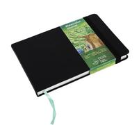 tumuarta Watercolor Journal, 14X21 CM, 300 GSM, 25% Cotton Paper, Cold Press, 24 Sheets, 48 Pages, Watercolor Paper Sketch Books for Use As Travel Mixed Media Pad On The Go (Black, 14 X 21 CM)