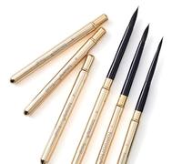tumuarta Watercolor Paint Brushes, Brass Handle, Round NO.4, 6, 8, Synthetic Squirrel Hair, 3 Acrylic Brushes Plein Air Travel MOP Brushes Set for Watercolor Paint and Acrylic Ideal for Artist