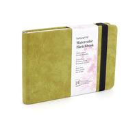 tumuarta Watercolor Sketchbook, 10x15 CM, 300 GSM, 100% Cotton Paper, Cold Press, 24 Sheets, 48 Pages, Watercolor Journal for Use As Travel Sketch Book and Mixed Media Pad On The Go. (Green)