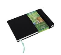 tumuarta Watercolour Sketchbook, 300 g, 25% Cotton, 14 x 21 cm, 24 Sheets, 48 Pages, Acid-Free, Watercolour Book, Mixed Media Watercolour Paper Pad, Ideal for Watercolour, Acrylic (Black, 21 x 14 cm)