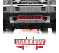 Tumukiw Compatible with INEOS Grenadier 2020-2024 Accessories Front Grill Mesh Inserts, Carbon Steel Front Bumper Honeycomb Mesh Air Intake Protection Grille Decoration Exterior Accessories (Red)