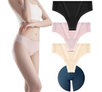 TUMYBCC Underwear for Women, 3 PCS No Show Thongs, Cover Thong Concealer Panties Seamless G-String Hider Invisible No More Toes Front Wedgies Anti Wedgie Protective (XL Black SkinColor Light Purple)