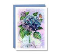 TUMYBee Blue Hydrangea Sympathy Card, With Deepest Sympathy Card Loss of Pet, Mom, Mother, Father, Dad,Child, Grandma, Thinking Of You Card, Sympathy Quilling Card for Loved One (Sympathy)