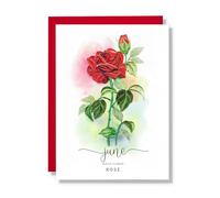 TUMYBee June Birthday Card, Floral Design, 4in x 6in