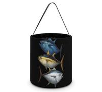 Tuna Fish Blue Yellow White Halloween Tricking Or Treating Candy Bag Reusable Tote Bag for Party Easter