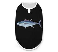 Tuna Fish Breathable Dog Shirts Clothes Printed Sleeveless Vest Soft Summer Tank Top for Small Medium Large Pet
