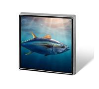 Tuna Fish in Ocean Novelty Metal Badge 1″ Brooch Pin Clothes Hat Bag Tie Accessories Decor