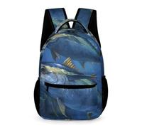 Tuna Fish in Ocean Travel Laptop Backpack Carry on Bag Work Daypack 16.2 Inch with Side Pockets