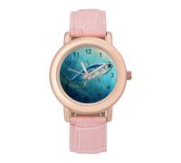 Tuna Fish in The Ocean Fashion Women's Watch Easy Reader Novelty Slim Quartz Casual Dress Wrist Watches