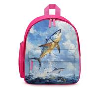 Tuna Fish Leaping Out Of Water Small Backpack Cute Mini Shoulder Bag 12.6 × 9.4 × 5.9 Inches Daypack