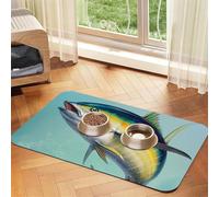 Tuna Fish Printed Pet Bowl Mats, Non-Slip And Tasteless Dog And Cat Feeding Mats