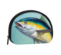 Tuna Fish Printed Portable Full-Width Printed Coin Purse is Convenient for Daily Use