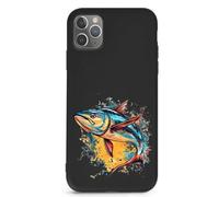 Tuna Fish Watercolor Cute Phone Case Printed Cellphone Protective Cover Compatible with iPhone 11/11 Pro/11 Pro Max