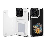 Tuna Fish Watercolor Printed Wallet Phone Case Unisex Cellphone Protective Cover Compatible with iPhone 15/15 Pro/16 Pro Max/15 Plus