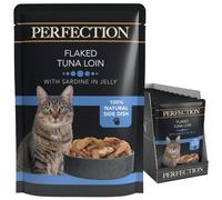 (Tuna Loin & Sardine) HiLife Perfection Adult Wet Cat Food, Flaked Chicken Breast in Jelly, Grain Free & Made With 100% Natural