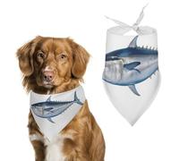 Tuna Thunnus Dog Bandana Washable & Adjustable Triangle Scarf, Breathable Pet Scarf for Small Medium Large Pets, Cute Fashion Pet Accessory