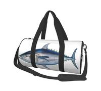 Tuna Thunnus Duffle Bag for Women Men Personal Item Travel Bags Canvas Weekender Overnight Bag Lightweight Sports Tote Gym Bags Carry On Luggage Bag, Black, One Size