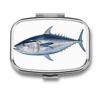 Tuna Thunnus Pill Box Pill Case Cute Pill Organizer Pill Holder Medicine Pill Organizer Pill Container Daily Pill Organizer Small Pill Box Pill Case for Purse Pocket