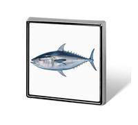 Tuna Thunnus Suit Lapel Pin Fashion Lapel Pins for Men Women for Backpacks Funny Hat Brooch Pin Personalized Bag Lapels Badge Metal Novelty Buttons & Pins (Square)