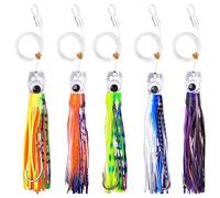 Tuna Trolling Lures Saltwater Fishing Lures Big Game Trolling Lure Deep Sea Offshore Lures with Stainless Steel Fishing Hook Fishing Line for Wahoo Marlin Mahi Tuna Dolphin (8.8in, Mixed)