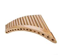 Tunable 15 Pipe Pan Flute Made from Natural Material G Scale Wind Instrument for Chinese Folk Music Practice and Performance (Left)