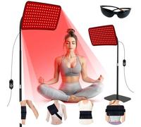 Tunansx Red Light Therapy for Face and Body, 2-in-1 Near Infrared Light Therapy Lamp and Wearable Wrap Pad, 10Hz Pulse 660nm 850nm Device for Worker Body Back Pain Relieft, Gift for Parents Women Men