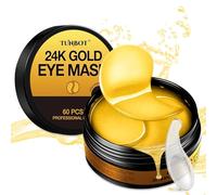 Tunbot 24k Gold Eye Mask - 60 Pack - Under Eye Patches - Pure Gold - Anti-Aging - Contains Collagen & Hyaluronic Acid - Removes Dark Circles, Puffiness & Wrinkles - Improve Your Skin at Home