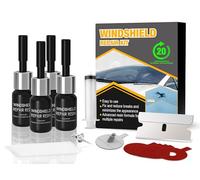 tuncate Windshield Repair Kit - 4 Pack Glass Repair Kit with Enhanced Injection Head for Chips, Cracks & Star-Shaped Cracks, Quick & Easy DIY Fix for Windshields(Black)