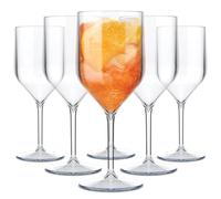 TUNDRA ICE INTERNATIONAL 6 Piece Croisiere 25 Cl in Polycarbonate (Rigid Plastic), 100% Italian Design Wine Glasses, Unbreakable, Reusable and Dishwasher Safe Glasses, Transparent