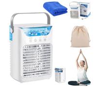 TundraFreeze Portable Ac Unit, Tundra Freeze Air Conditioner, 4-in-1 Mini Air Cooler with 3 Wind Speed & 2-Speed Atomization Adjustment & Rgb 7 LED Light & 700ml Water Tank, For Home, Office, Bedroom