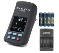 Tune-Bot Studio TBS-001 Digital Drum Tuner - Clip-On Tuner for Acoustic Drum Kits Bundle with Watson AAA NiMH Batteries and AA-C4H 4-Hour Rapid Charger