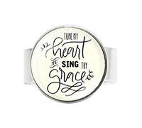 Tune My Heart to Sing Thy Grace Hymn Ring Vintage Hymn Art Photo Jewelry