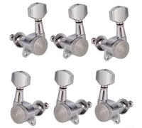 Tune Your Strings Right Set of Six Auto Locking Guitar Machine Heads Available (Silver)