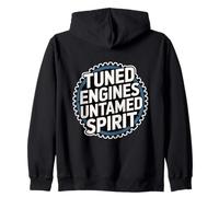 Tuned Engines Untamed Spirit Car Tuning Saying Zip Hoodie