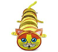 Túnel Tiger Shape Cat Tunnel with Toy Ball for Indoor Cats Pet Tunnel Tent Cat Toy Cat Runway 67x25cm Cama