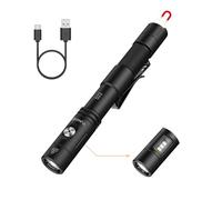 TUNENGE S22 2AA Tactical EDC Dual Mode Flashlight, 1200 Lumen Rechargeable, 4 Mode COB Light, 365nm UV