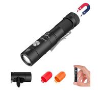 TUNENGE S5 1400 Lumens Mini Flashlight Rechargeable- Super Bright LED Pocket Light with Magnet & Clip, Red/Orange Diffuser,Small AA EDC Flashlight for Outdoor, Camping, Hiking, Emergency