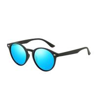 TUNEPLUSH Dress Round Polarized Sunglasses Men Womenblack Driving Sun Glasses Circle Oval Sunglass-02 Blue Mirror-Polarized