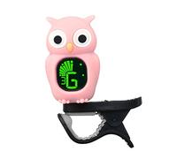 Tuner Clip On Cute Owl Tuner with Ukulele, Guitar, Bass, Violin, Chromatic Tuning Modes (Pink)