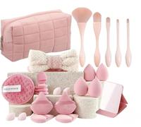 TuneYune Makeup Brush Set 25 Pcs Makeup Tool Set Premium Synthetic Foundation Powder Concealers Eye shadows Blush Makeup Brushes (Pink, 25 Piece Set)