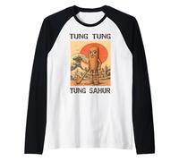 Tung Tung Tung Sahur Italian Brainrot Meme Japanese Style Raglan Baseball Tee