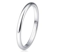 Tungary 2mm 4mm 6mm 8mm Tungsten Carbide Wedding Band Rings for Women Men Silver Plated Domed High Polish Stackable Rings Engagement Statement Promise Wedding Band Ring Comfort Fit 6-12 Not Tarnished