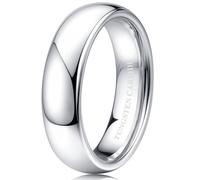 Tungary 2mm 4mm 6mm 8mm Tungsten Carbide Wedding Band Rings for Women Men Silver Plated Domed High Polish Stackable Rings Engagement Statement Promise Wedding Band Ring Comfort Fit 6-12 Not Tarnished