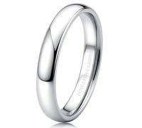 Tungary 2mm 4mm 6mm 8mm Tungsten Carbide Wedding Band Rings for Women Men Silver Plated Domed High Polish Stackable Rings Engagement Statement Promise Wedding Band Ring Comfort Fit 6-12 Not Tarnished