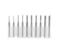 Tungsten Carbide End Mill Engraving Bits, Carbide Milling Cutters, 10 - Piece PCB Cutter Set with 1.0-3.0mm Cutting Edges, for Circuit Boards, Plastics, Stainless Steel,