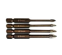Tungsten Carbide Glass Drill Bit Set Alloy Carbide Point with 4 Cutting Edges Tile & Glass Cross Spear Head Drill Bits (Color : /, Size : 3 4 5 6 7 8 10 12mm)(3 4 5 6mm)