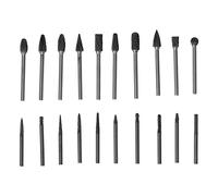 Tungsten Carbide Rotary Burr Set 20Pcs Double Slot Cutting Die Grinder Rotary Files for Metal Processing Welding Casting Deburring Grinding Chamfering Wood Carving Making