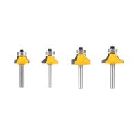Tungsten Carbide Rounding Router Bit Set 4pc 6mm Shank for Wood MDF | 4-piece tungsten carbide set with 6mm shank for creating rounded edges on wood and laminate surfaces
